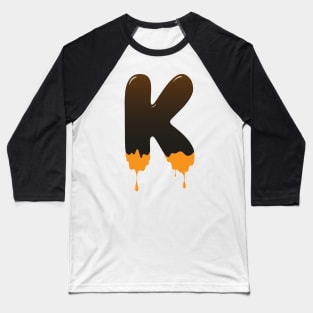 Chocolate Alphabet Letter K Baseball T-Shirt